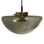 Space Age Design - Raak Amsterdam - B 1065 - Hanging Pendant - ‘Goudschaal’ - Smoked Glass And Br thumbnail 7