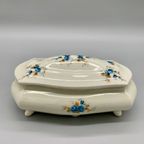 Vintage Bonbonnière Creme Blauwe Bloem thumbnail 7