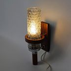 Vintage Wandlampje Lampje Muurlampje Lamp Teak Glas thumbnail 2