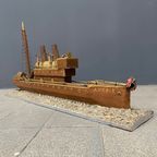 Groot Oud Volkskunst Stoom Schip thumbnail 3