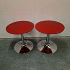 Set Retro Bijzettafel Nachtkastjes Tulpvoet Jaren 70 Stijl thumbnail 4