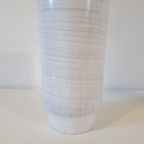 50's Vintage Bloempot Hoge Grijs Witte Retro Pot thumbnail 4