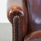 Statige, Charmante Schapenleren Clubfauteuil, Correcte Afwerking Met Siernagels thumbnail 12