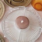 Vintage Draaiplateau Snackschaal Glas Chroom thumbnail 8