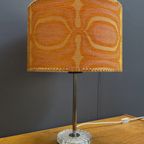 Round Table Lamp With Orange Shade 1960S thumbnail 5