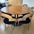 Eettafel Leolux Trias Met 6 Vintage Stoelen thumbnail 3