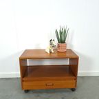 Deens Teak Design Dyrlund Kast Lp Tv Meubel Op Wielen thumbnail 3