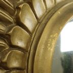 Vintage Zonnespiegel Sunburst Spiegel Convex Goud Hars 42Cm thumbnail 13