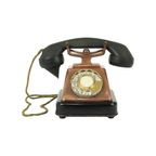 Oude Draaischijf Telefoon Rood Koper Bakeliet Ktas Jaren 30 thumbnail 7