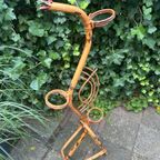 Rotan Plantenstandaard In De Vorm Van Slang , Jaren 60 thumbnail 2