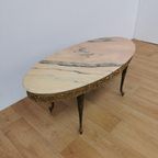 Vintage Hollywood Regency Salontafel Koffietafel Marmer Blad thumbnail 3