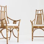 Vintage Rotan Fauteuils Met Bouclé Kussens Jaren 70 thumbnail 6