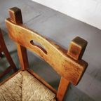 Set Of Six Brutalist, Rustic Dining Chairs thumbnail 6