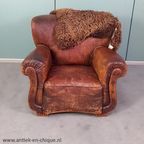 Stoere Leren Vintage Fauteuil thumbnail 11