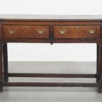Antiek Engels Eikenhouten Dressoir/ Side Table Uit Eind 18e Eeuw Met Mooie Originele Details thumbnail 2
