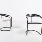 Vintage Italian Black Leather ‘Canasta’ Chairs / Eetkamerstoelen From Arrben, 1980’S thumbnail 6