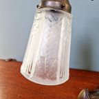 Art Deco Bureaulamp In Brons En Gesatineerd Glas, 1920-30 thumbnail 13