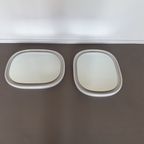 Set Of 2 Ceramic Mirrors Made By Sphinx Holland. Optically Floating Mirror In A White Ceramic Fam thumbnail 2
