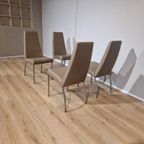 4X Design Eetkamerstoelen - Taupe - Leder thumbnail 3