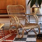 Vintage Fauteuil Van Bamboe En Rotan thumbnail 2