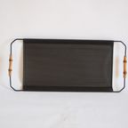 Bamboo And Metal Serving Tray, 1950S thumbnail 2