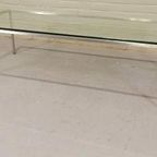 Vintage Postmodern Chroom En Glas Salontafel thumbnail 4