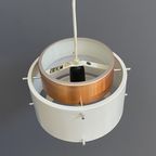 Metal, White And Brass Color Pendant Lamp By Veb 1960s thumbnail 6