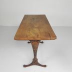 Art Deco Bistrotafel Met Eiken Blad Op Gietijzeren Frame thumbnail 12