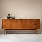 Vintage Houten Dressoir / Sideboard Met 3 Deurtjes En 4 Lades thumbnail 3