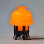 Scandinavische Oranje Glazen Tafellamp In Paddestoelstijl Van Ledungs, Zweden Jaren 70 thumbnail 9