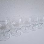 6 Zware Vintage Handgemaakte Kristallen Brandy / Cognac Glazen thumbnail 5