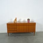 Teak Fineer Dressoir Barkast Met Lades En Klepdeuren thumbnail 6