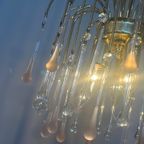 3 Stuks Beschikbaar Vintage Murano Roze Teardrop Kroonluchter Hanglampen thumbnail 7