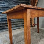 Oude Tafel Met Stoel Eettafel Bureautafel Beuken 65X140 Cm thumbnail 9