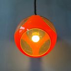 Mid Century Oranje 'Bug Eye' Massive Hanglamp / Space Age Light Fixture Door Luigi Colani thumbnail 3