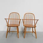 Set Van 2 Armstoelen, Spijlenstoelen, Akerblom Chair thumbnail 5
