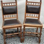 2 Handgemaakte Henry Ii Franse Stoels, Circa 1880 thumbnail 12
