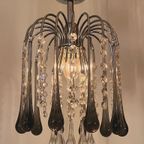 Murano Gefumeerde Hanglamp Kroonluchter Kristal Chrome thumbnail 4