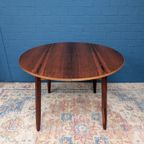 Vintage Palissander Ronde Eettafel, Verlengbaar, Jaren 60 thumbnail 12
