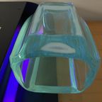 Uranium Glass Vase Blue 1970s thumbnail 6