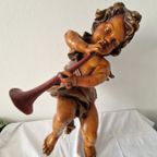 Beautiful Vintage Mid Century Angel Wall Sculpture Polychrome French thumbnail 14