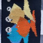Wall Rug With Fish Decor 1960 100% Wool Old Store Stock thumbnail 3