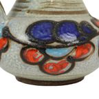Blauwe Oranje Vintage Vaas West Germany Üebelacker Keramik 1808-20 thumbnail 10