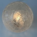 2x Vintage Tafellamp Bol Craqueléglas, Chromen Voet Doria thumbnail 5