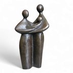 Solid Bronze Figures / Family With Child 1960s thumbnail 2