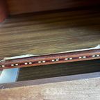Vintage Dressoir / Retro Lange Extra Diepe Kast Donker Hout thumbnail 15