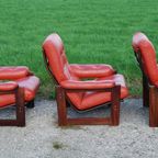 Coja Armchairs Lederen Bekleding Palissander Frame thumbnail 6