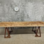 Antieke Tafel Schragentafel Xxl Tuintafel 89 X 308 Cm thumbnail 6