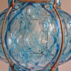 Grote Venetiaanse Hanglamp In Blauw Murano-Glas thumbnail 9