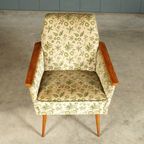 Vintage Clubfauteuils – Velours Bladmotief – Jaren 60 thumbnail 4